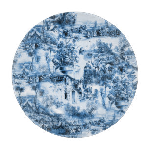 Tabla De Cortar Toile Chinoiserie, sauce azul, china azul