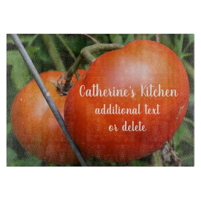 Tabla De Cortar Tomates de jardín rojo personalizados (Anverso)