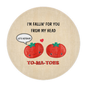 Tabla De Cortar Tomates Enamorados El día de San Valentín Romántic