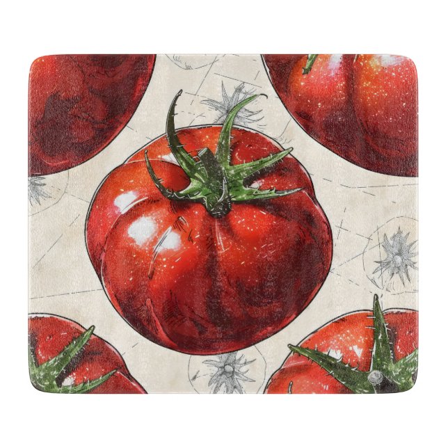 Tabla De Cortar Tomates Retro (Anverso)