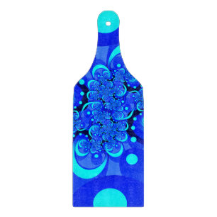 Tabla De Cortar Tonos de azul Arte fractal abstracto moderno