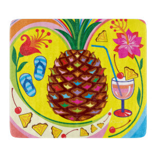 Tabla De Cortar Tonos de verano de piña fresca