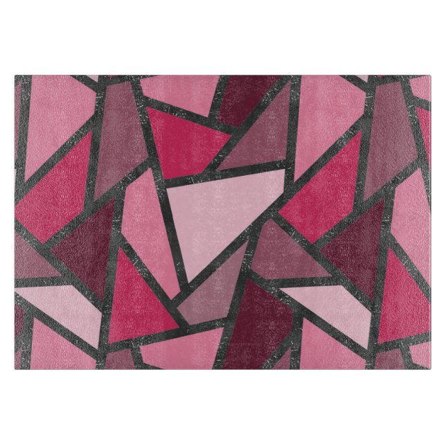 Tabla De Cortar Tonos de vidrio tintado rosa (Anverso)