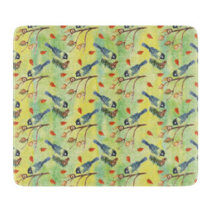 Tabla De Cortar Toro acuarela, aves acuáticas