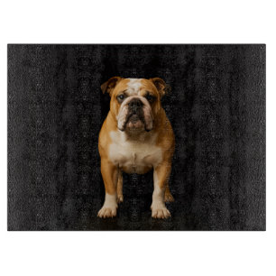 Tabla De Cortar Toro Bulldog Negro 4 Luxe en tablero de vidrio