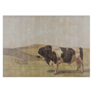 Tabla De Cortar Toro en un paisaje rural (por Ferdinand Hodler)