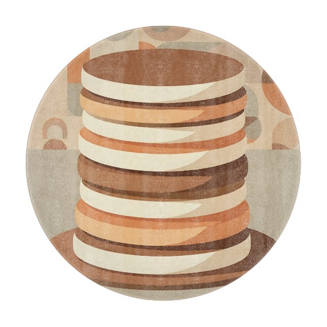Tabla De Cortar Tortitas Apiladas Retro (Anverso)