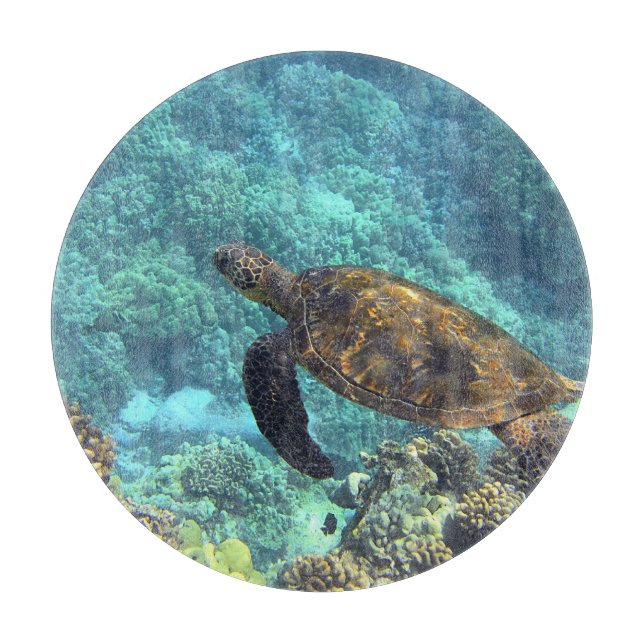 Tabla De Cortar tortuga en el mar (Anverso)