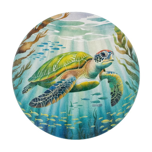 Tabla De Cortar Tortuga pintada (Anverso)