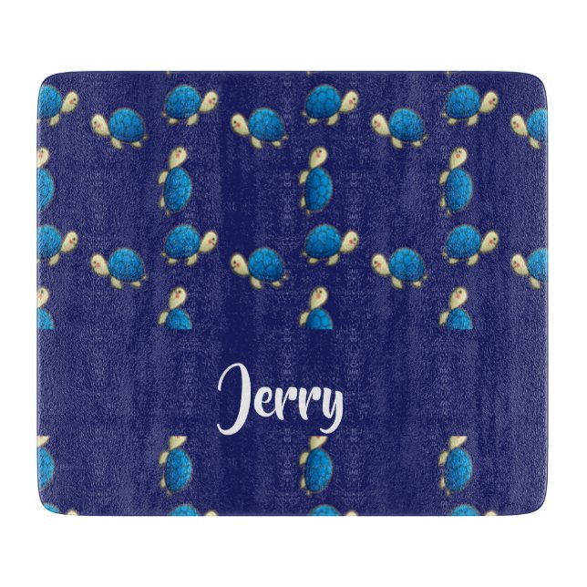 Tabla De Cortar tortugas azules (Anverso)