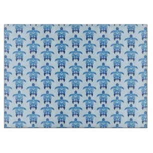 Tabla De Cortar Tortugas de honor de la tribu azul oscuro