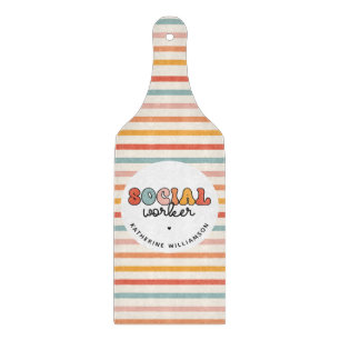 Tabla De Cortar Trabajador social retro personalizado