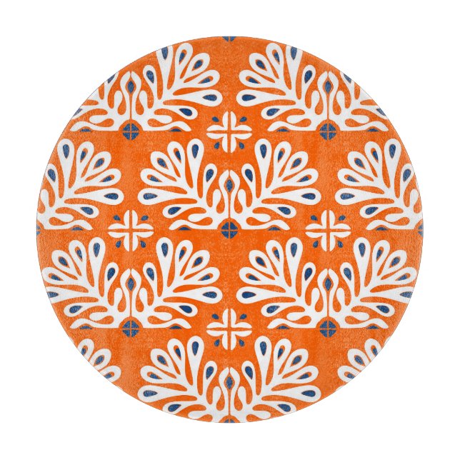 Tabla De Cortar Tradición escandinava: Mosaico étnico floral. (Anverso)