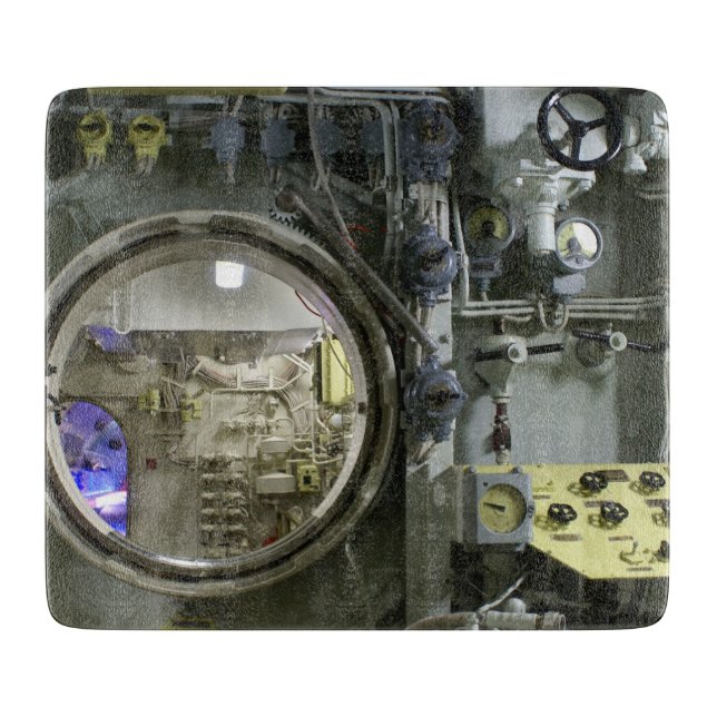 Tabla De Cortar tramar un antiguo submarino retro (Anverso)
