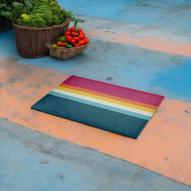 Tabla De Cortar Trazado rosa y azul (Chopping Board)