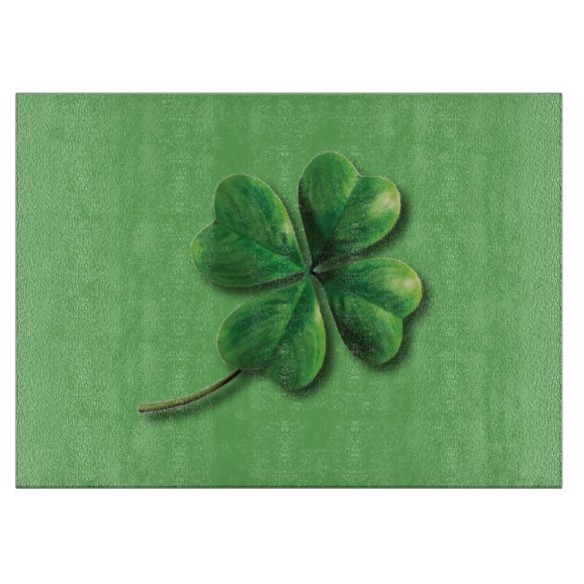 Tabla De Cortar Trébol de Irlanda Verde Moderno (Anverso)