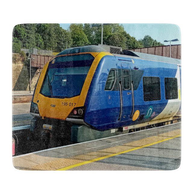 Tabla De Cortar Tren azul y amarillo (Anverso)