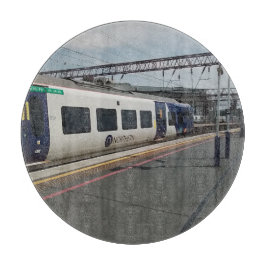 Tabla De Cortar Tren azul y blanco