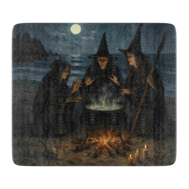 Tabla De Cortar Tres brujas producen Cauldron Full Moon Beach (Anverso)