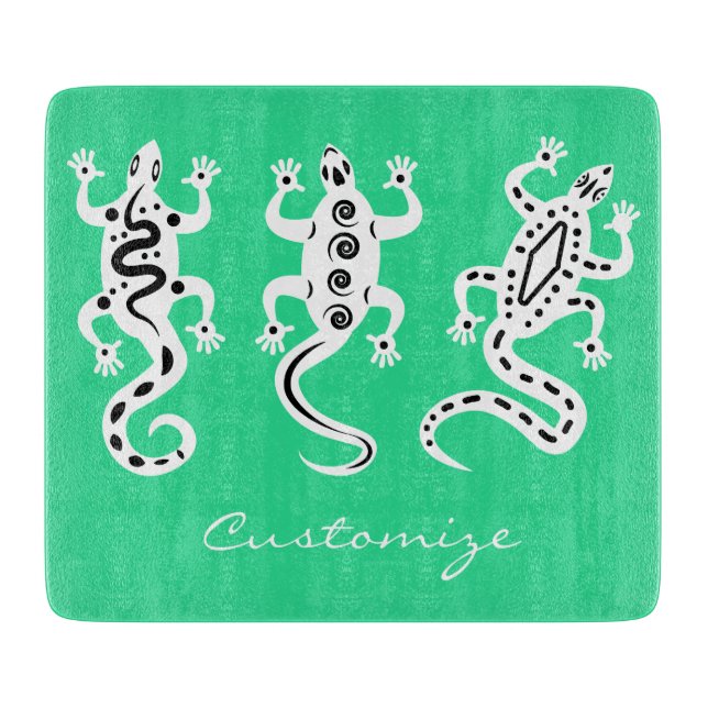 Tabla De Cortar Tres Lizards Thunder_Cove Estilo Suroeste (Anverso)