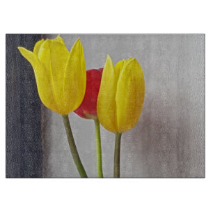 Tabla De Cortar Tres tulipanes coloridos