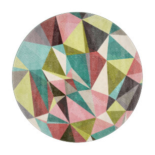 Tabla De Cortar Triángulos Coloridos, Formas Geométricas Abstracta