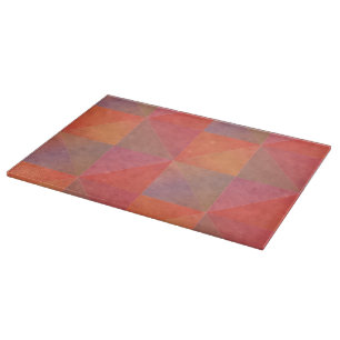 Tabla De Cortar Triángulos de Acuarela Rojo Naranja Rosa Arte Geom