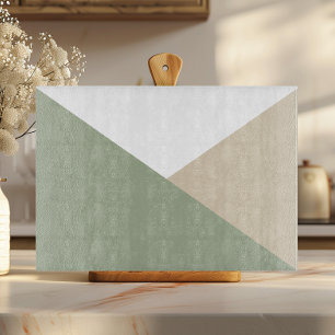 Tabla De Cortar Triángulos de Bloque de Color Modernos Verde Salvi