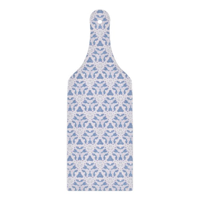 Tabla De Cortar Triángulos de Encaje Decorativos Azul Blanco (Anverso)
