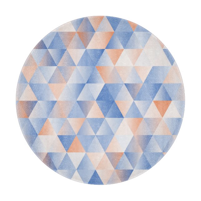 Tabla De Cortar Triángulos de Naranja azul suave (Anverso)