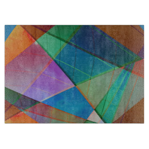 Tabla De Cortar Triángulos modernos y coloridos, formas trapezoide