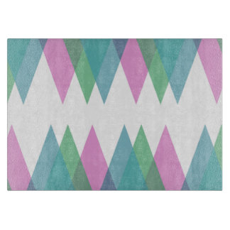 Tabla De Cortar Triángulos rosas y verdes
