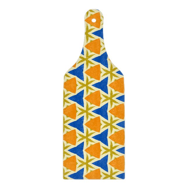 Tabla De Cortar Triángulos y estrellas coloridos (Anverso)