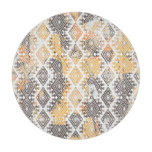 Tabla De Cortar Tribal Boho Geométrico: Patrón de angustia.