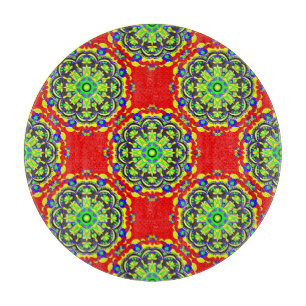 Tabla De Cortar Tribal de Mandala: Ilustracion vintage sin foco