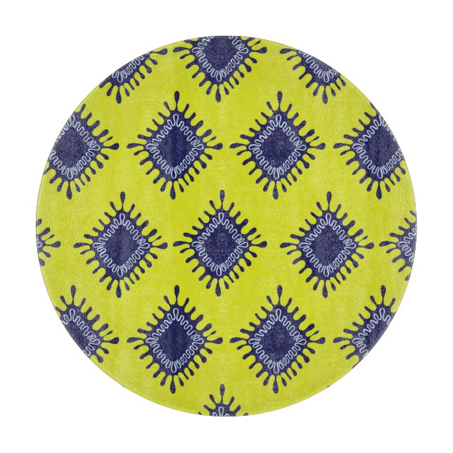 Tabla De Cortar Tribal Ikat: Diseño Moderno. (Anverso)