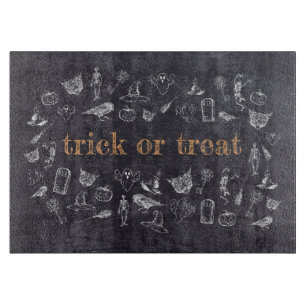 Tabla De Cortar Trick o tratar Vintage Chalkboard Halloween