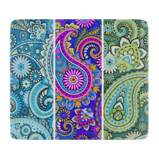Tabla De Cortar Trippy Hippy Retro Paisley (Anverso)