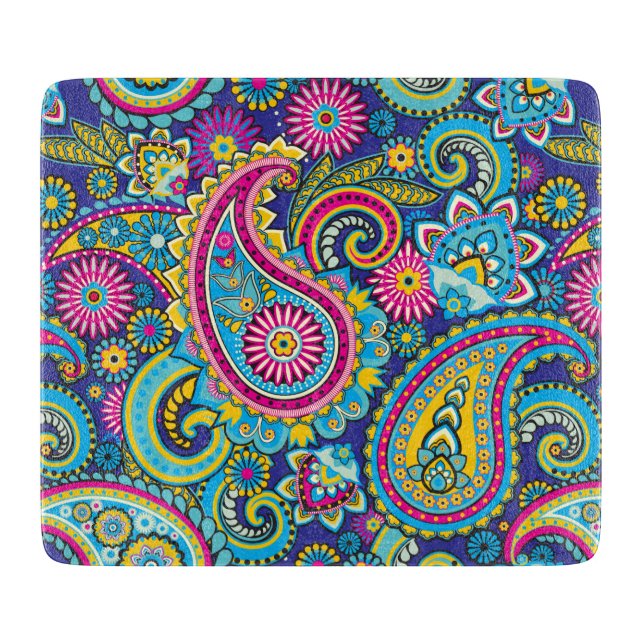 Tabla De Cortar Trippy Hippy Retro Paisley (Anverso)