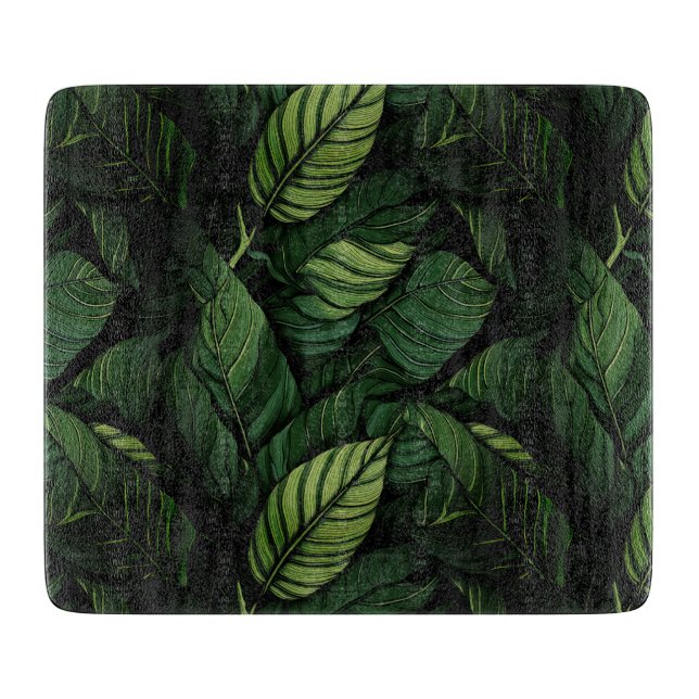 Tabla De Cortar Tropical Green Leaves  Housewarming Gift (Anverso)