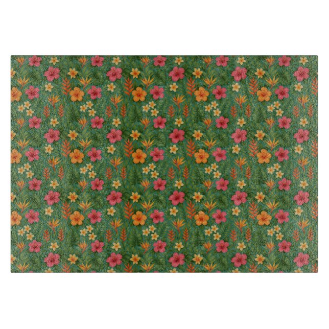 Tabla De Cortar Tropical/Hawaii patterned floral (Anverso)