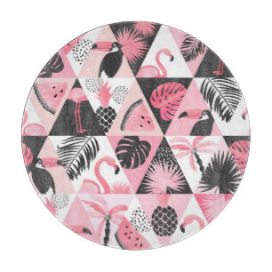Tabla De Cortar Trópico de retazos: sandía de Flamingo sin soldadu