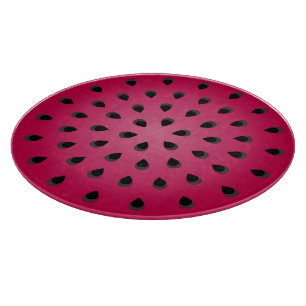 Tabla De Cortar trozo de sandía roja con semillas
