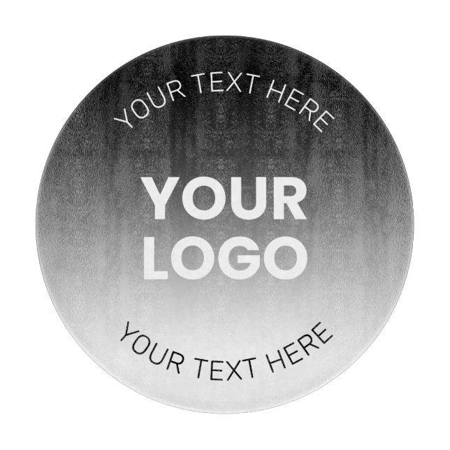 Tabla De Cortar Tu Logo | Gradiente Negro y Blanco Editable Modern (Anverso)