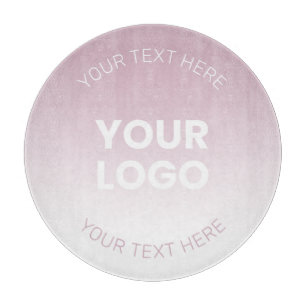 Tabla De Cortar Tu Logo Moderno Ombre Rosa Polvo y Blanco
