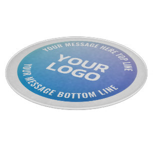 Tabla De Cortar Tu Logotipo Ómbre de Azul a Morado y Texto Circu