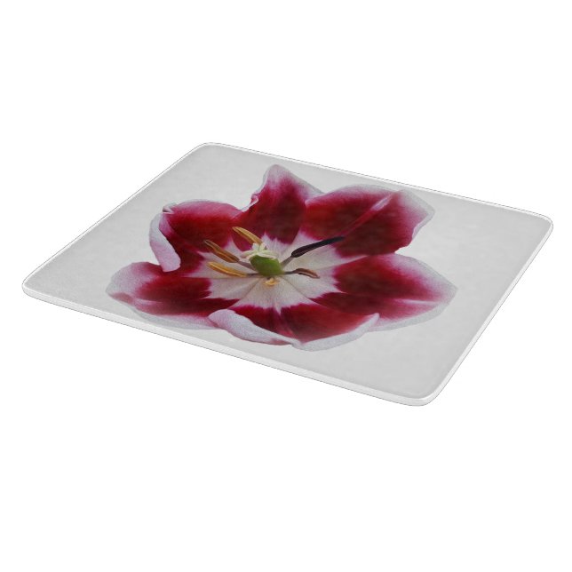 Tabla De Cortar Tulipán rojo profundo (Borde)