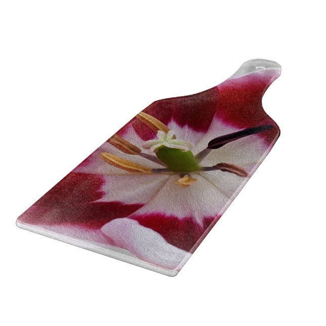 Tabla De Cortar Tulipán rojo profundo (Borde)