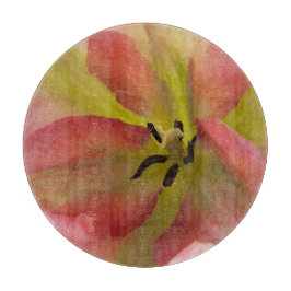 Tabla De Cortar Tulipán rosa y amarillo