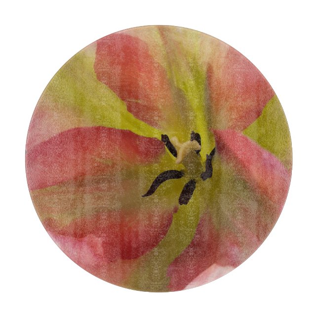 Tabla De Cortar Tulipán rosa y amarillo (Anverso)